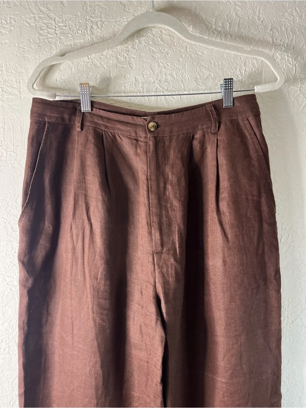 Reformation Vesta 100% Linen Pants in Brown